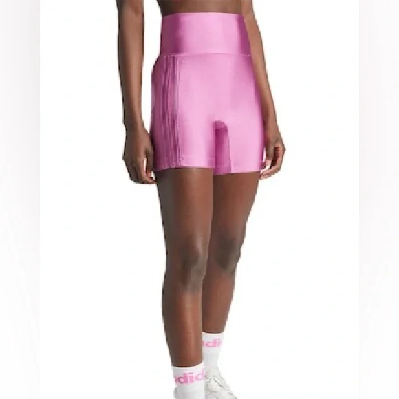 NWT Adidas Originals 3-Stripes Spandex Cycling Shorts- Semi Pulse Lilac - MED - Picture 2 of 13